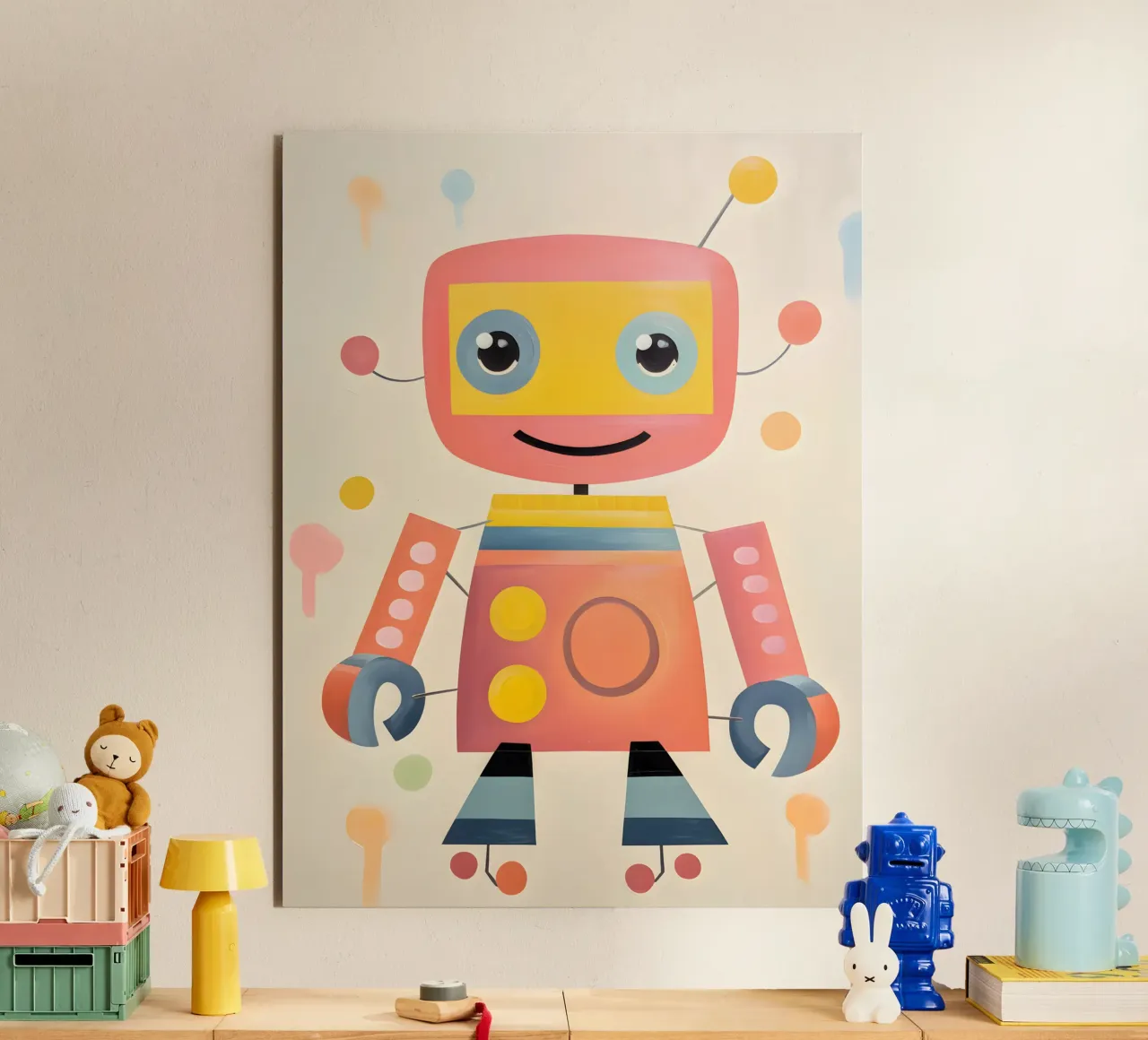 Robot colorato 1 alluminio dibond da KidzStudio