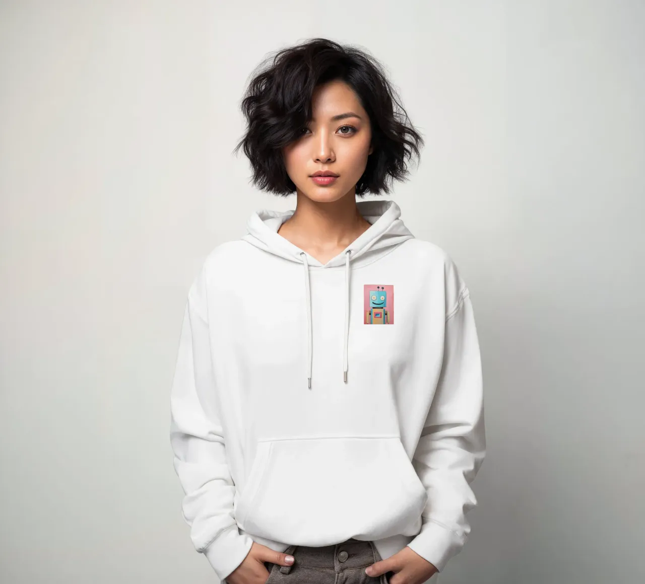 Robot sorridente felpa con cappuccio da KidzStudio