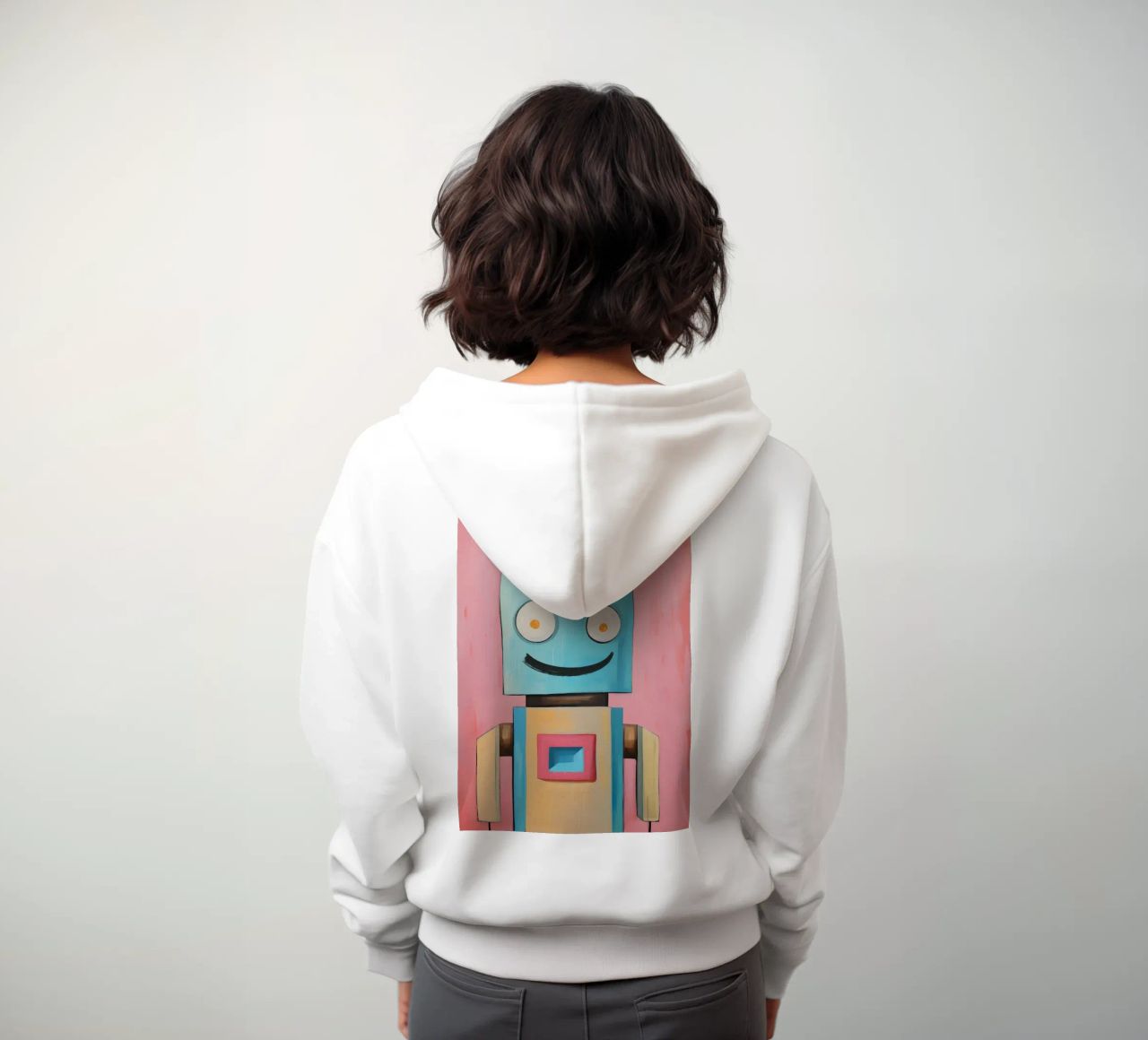 Robot sorridente felpa con cappuccio da KidzStudio