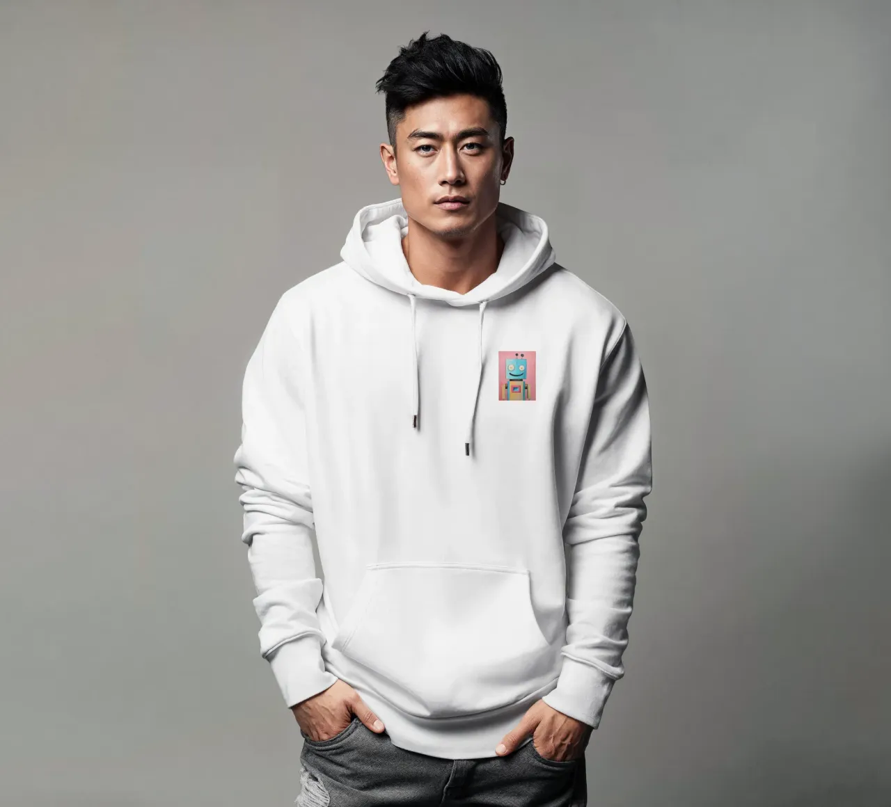 Robot sorridente felpa con cappuccio da KidzStudio