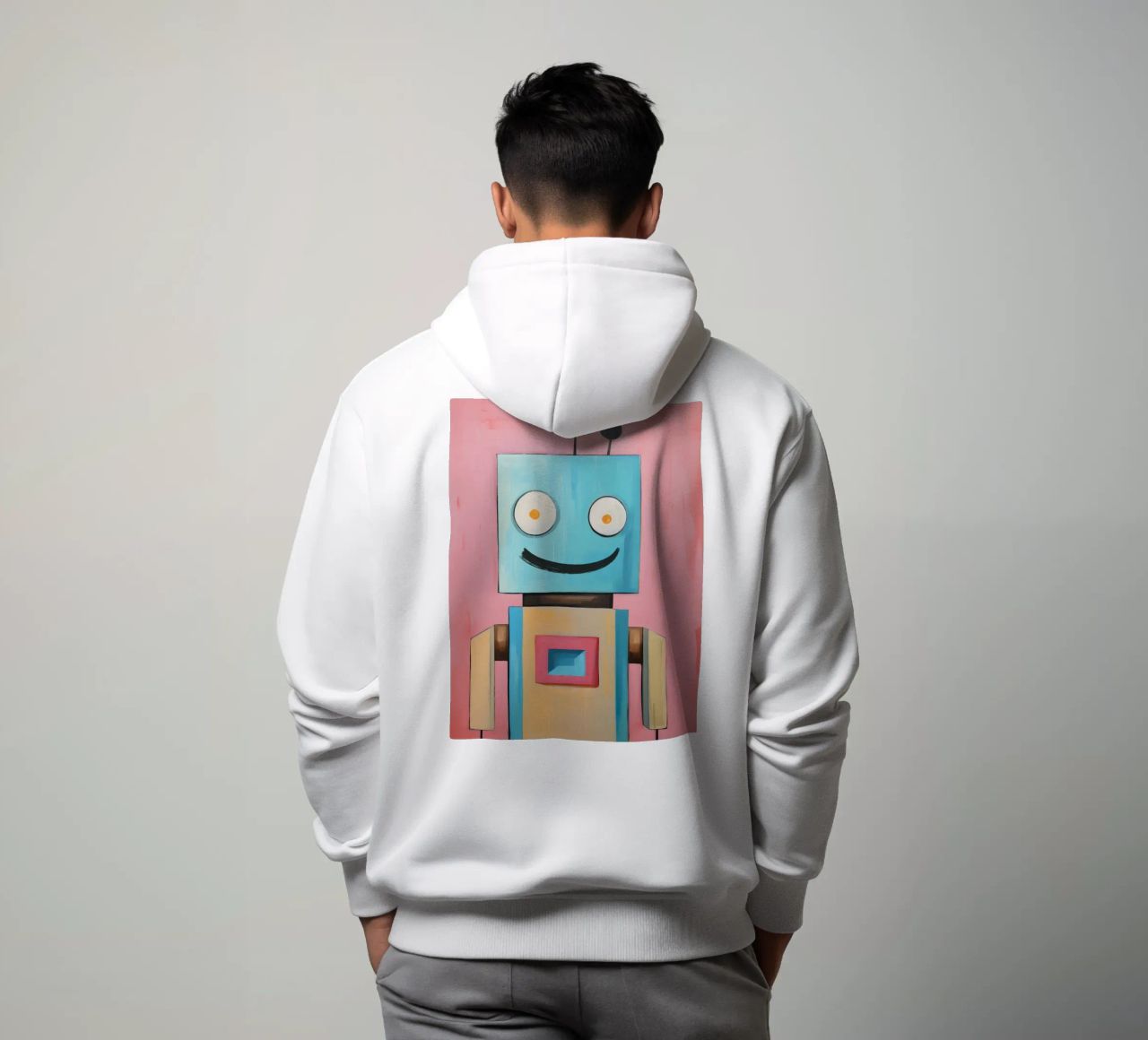Robot sorridente felpa con cappuccio da KidzStudio