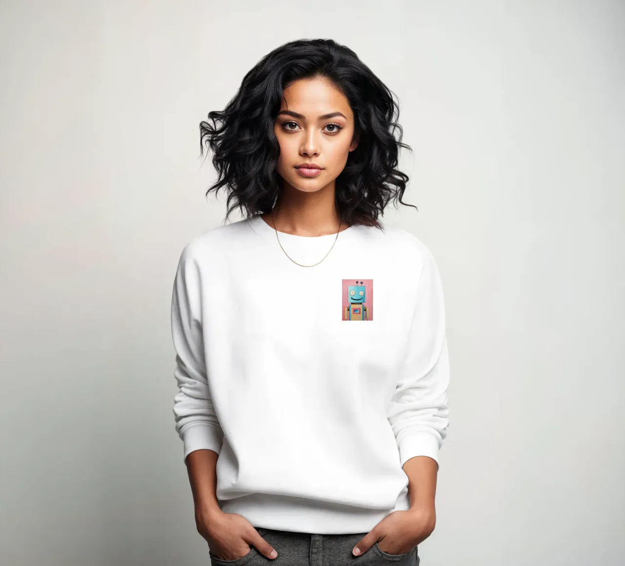 Lächelnder Roboter Sweatshirt von KidzStudio