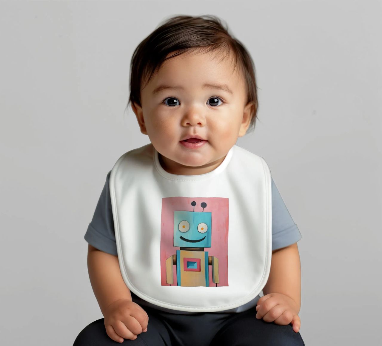 Robot sorridente bavaglino da KidzStudio