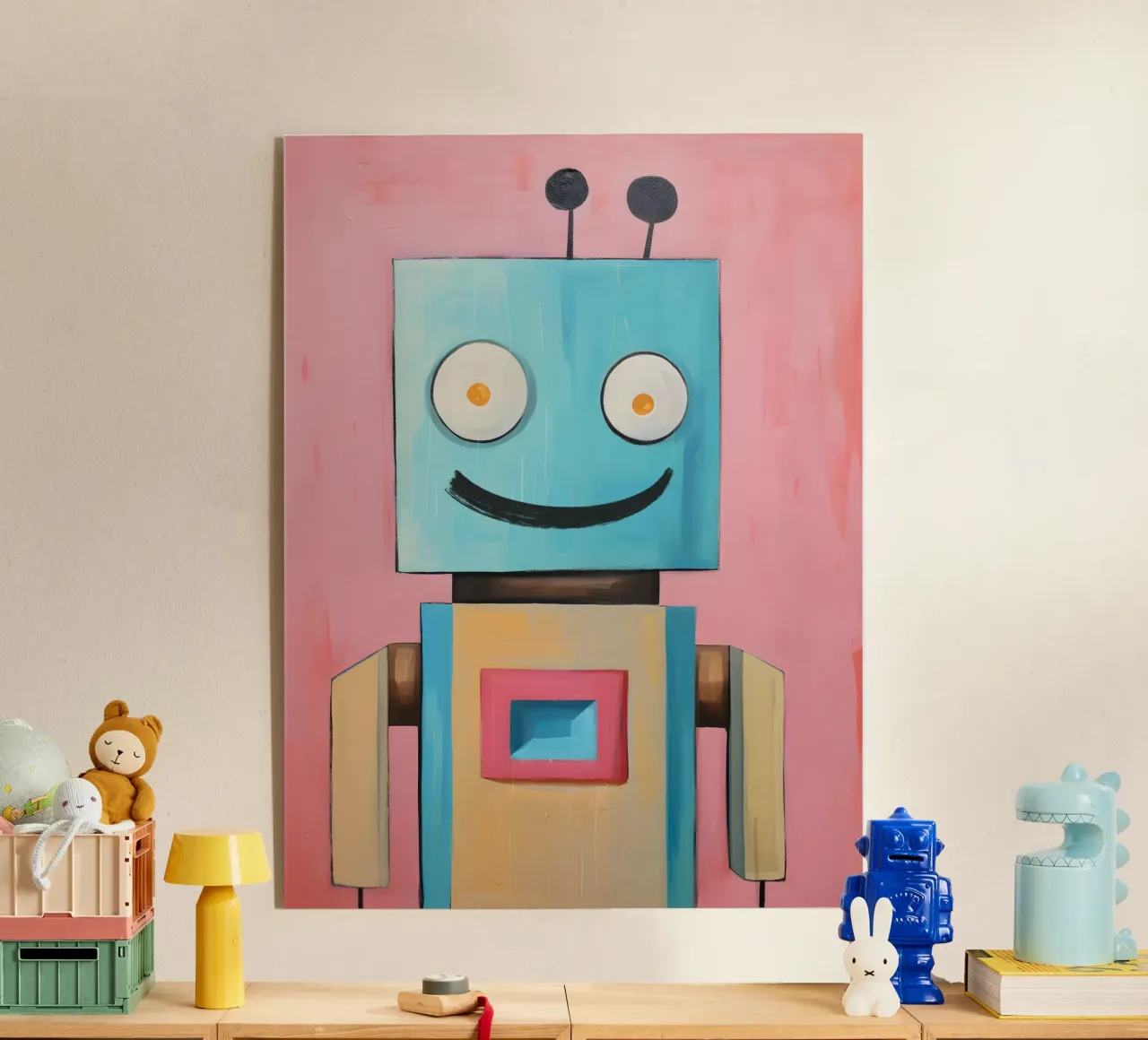 Robot sorridente plexiglass da KidzStudio