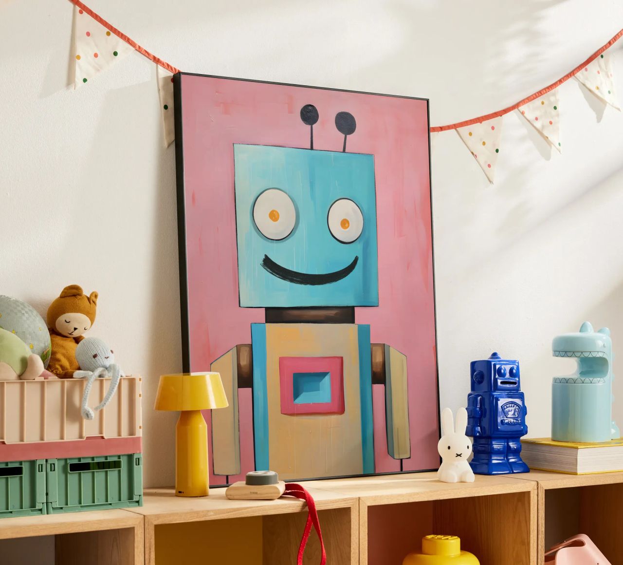 Robot sorridente alluminio dibond da KidzStudio
