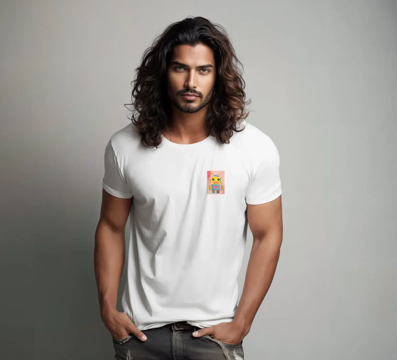 Robot colorato t-shirt da KidzStudio