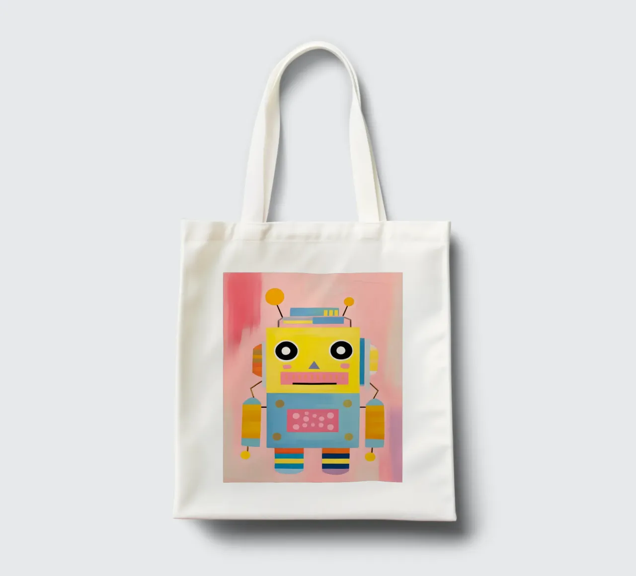 Colorful Robot tote bag by KidzStudio