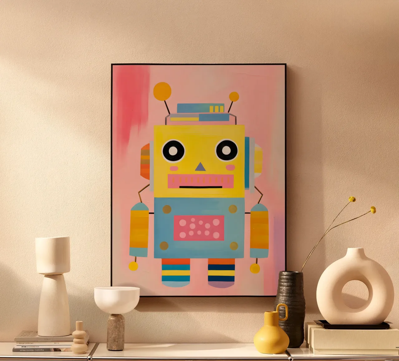 Robot colorato alluminio dibond da KidzStudio