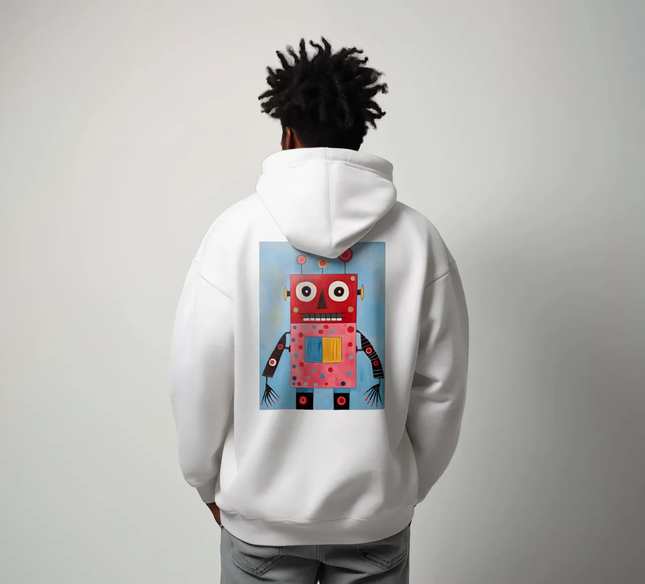 Robot a pois felpa con cappuccio da KidzStudio