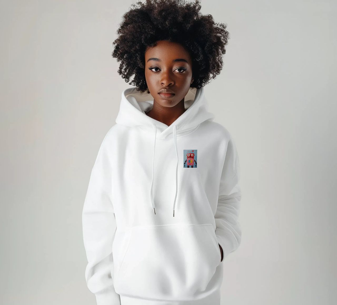 Robot a pois felpa con cappuccio da KidzStudio