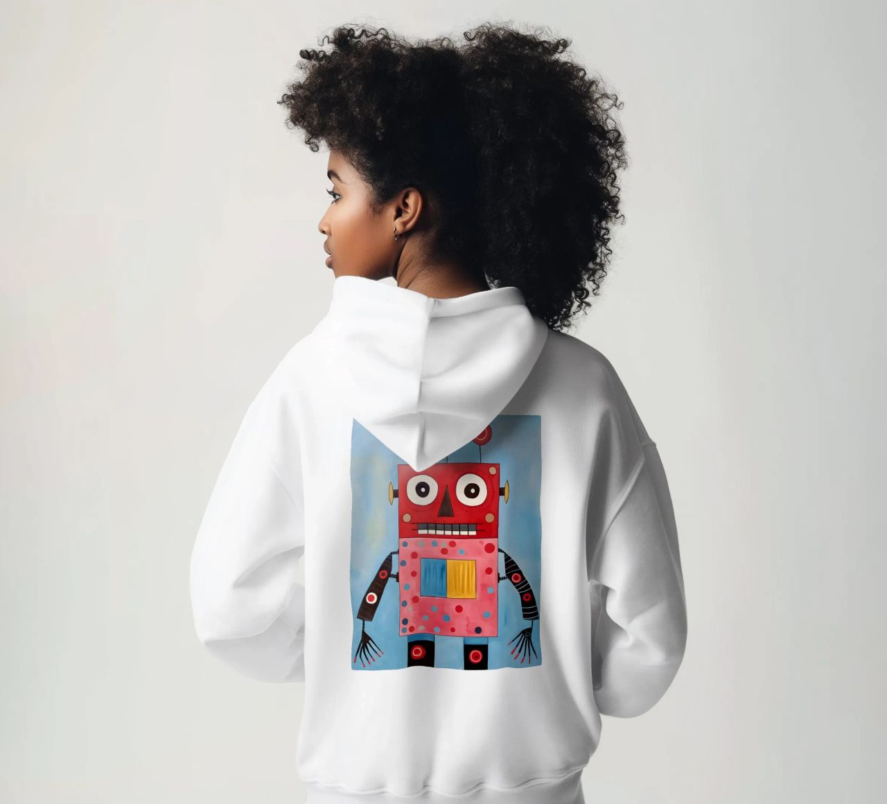 Robot a pois felpa con cappuccio da KidzStudio