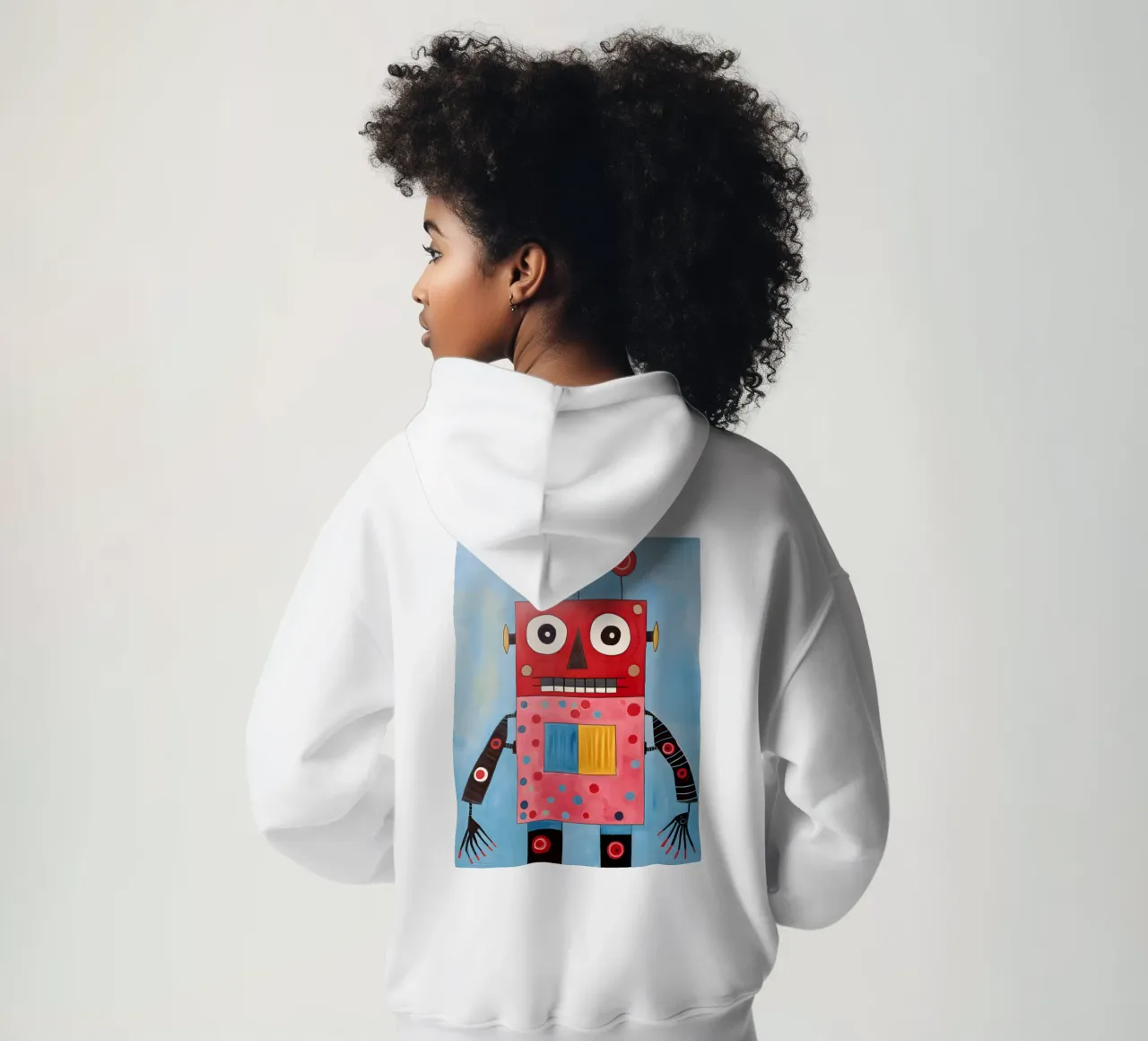 Robot a pois felpa con cappuccio da KidzStudio