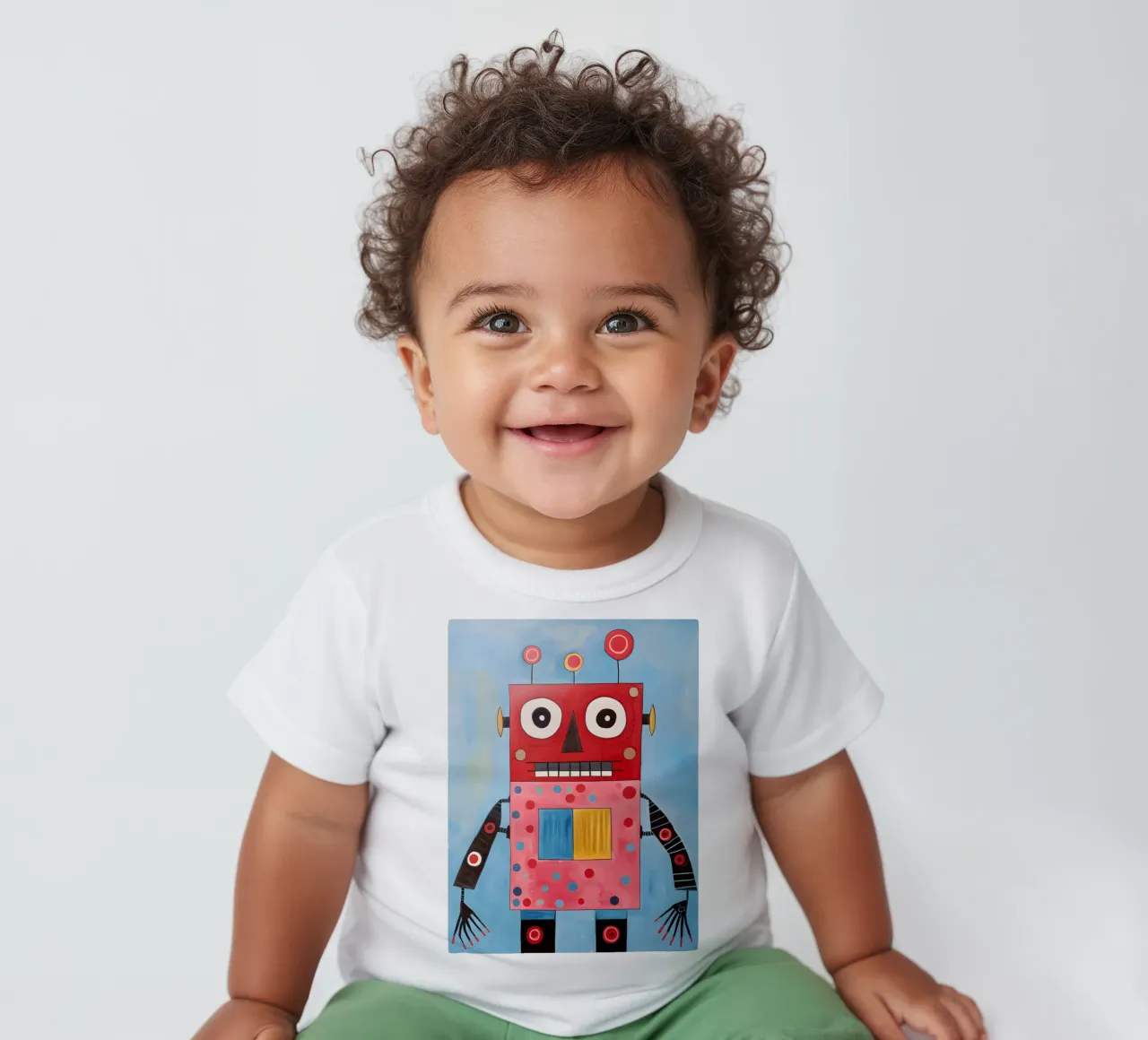 Robot a pois maglietta neonato da KidzStudio