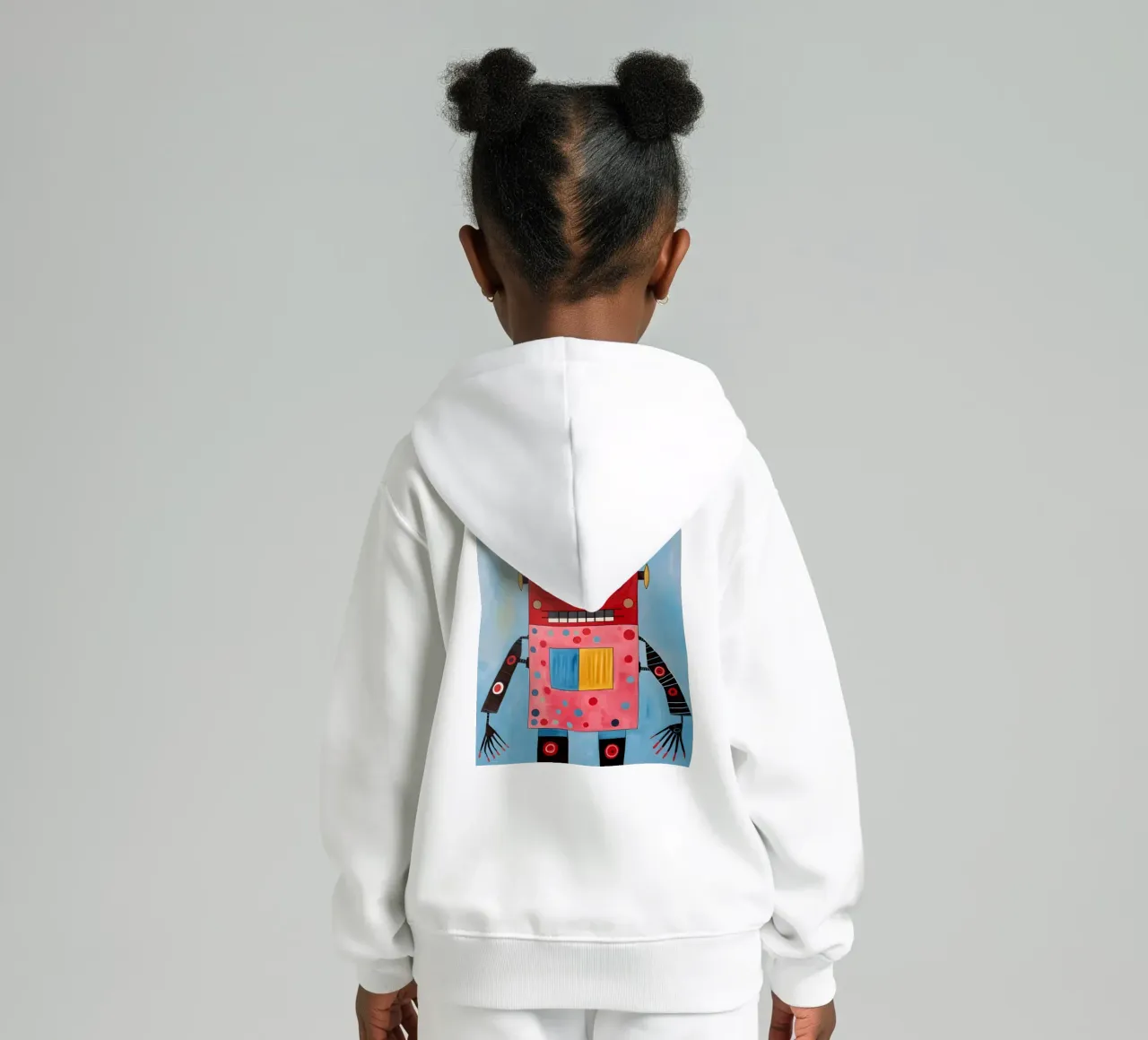 Robot a pois felpa bambino con cappuccio da KidzStudio