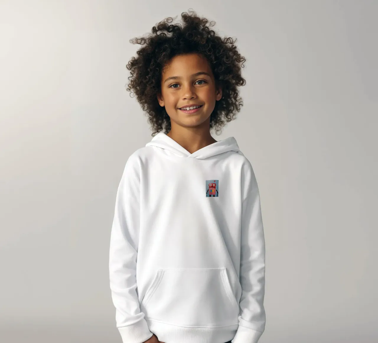 Robot a pois felpa bambino con cappuccio da KidzStudio