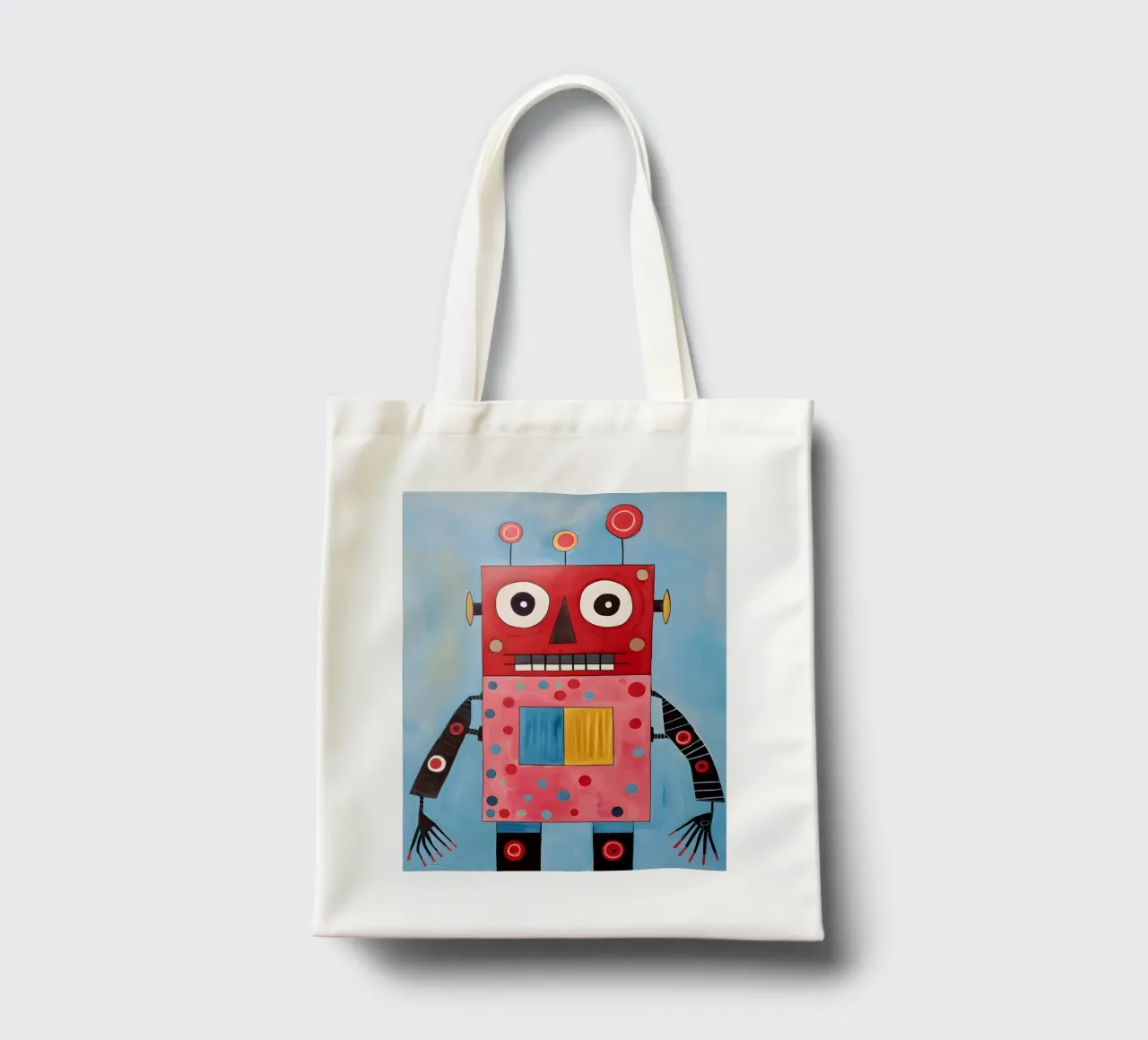 Polka-Dot Robot tote bag by KidzStudio