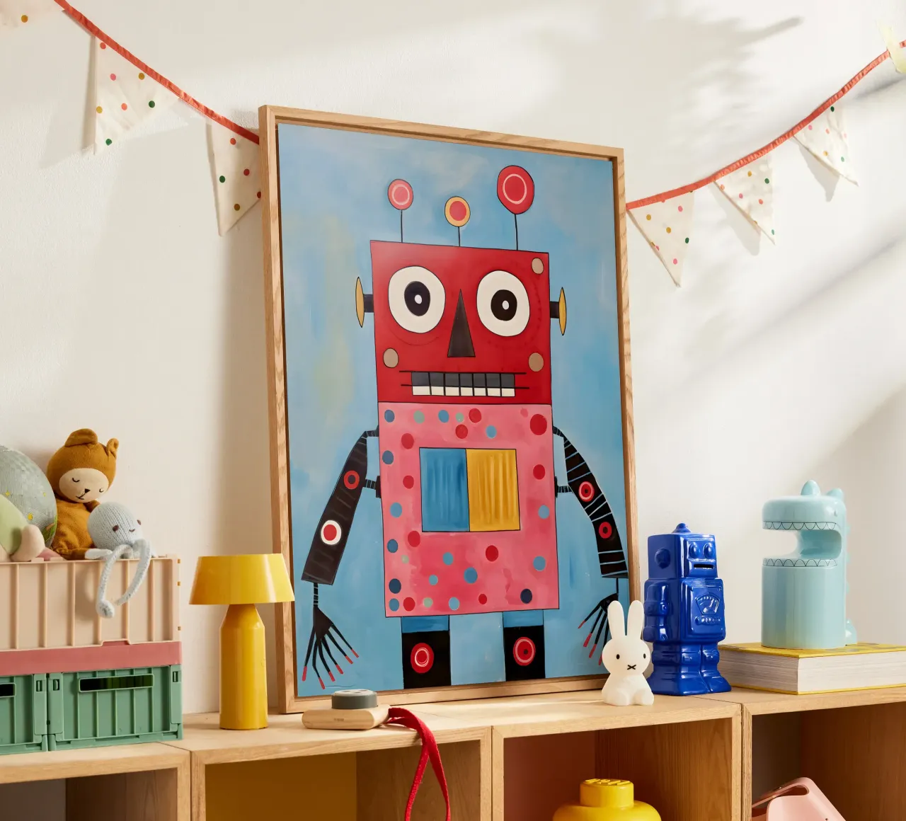 Polka-Dot Robot acrylic glass by KidzStudio
