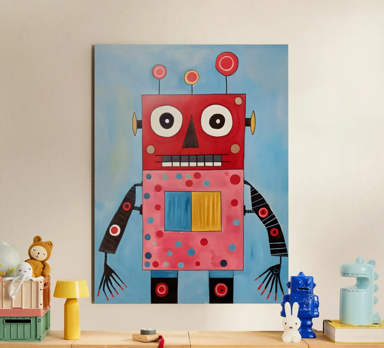 Robot a pois alluminio dibond da KidzStudio