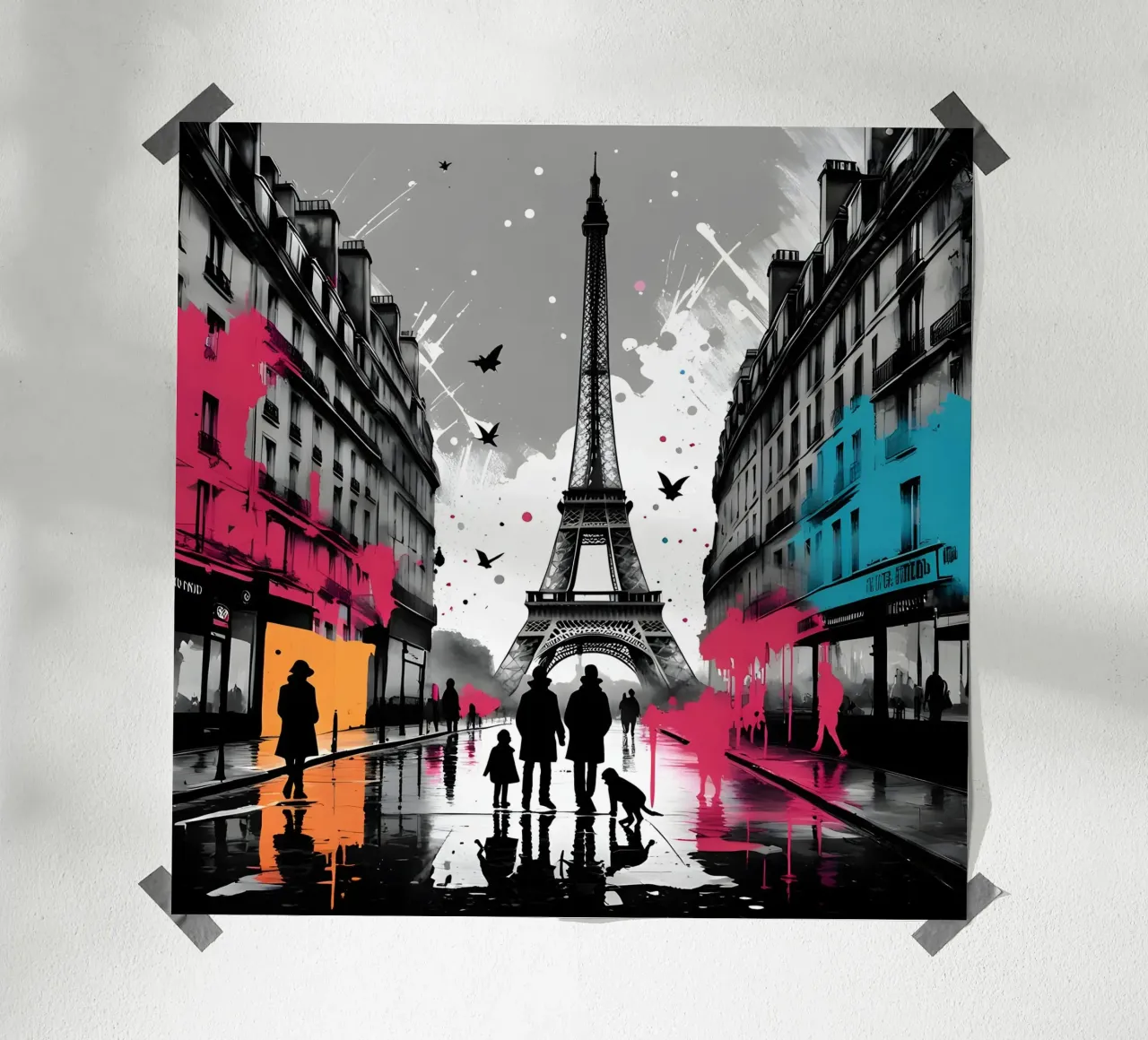 PARIGI IL MAGNIFICO poster con telaio in legno da Art Digital Visuel