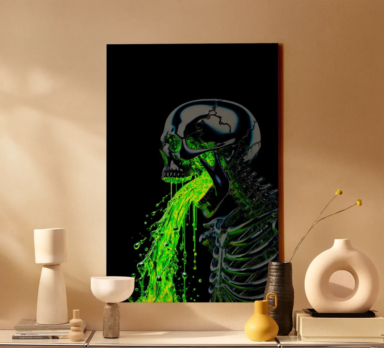Emerald Poisoning canvas with Floater frame by Metallic Meltdown