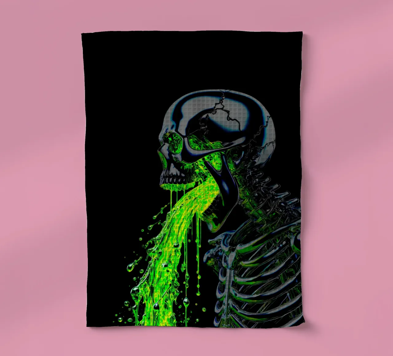 Emerald Poisoning tea towel by Metallic Meltdown