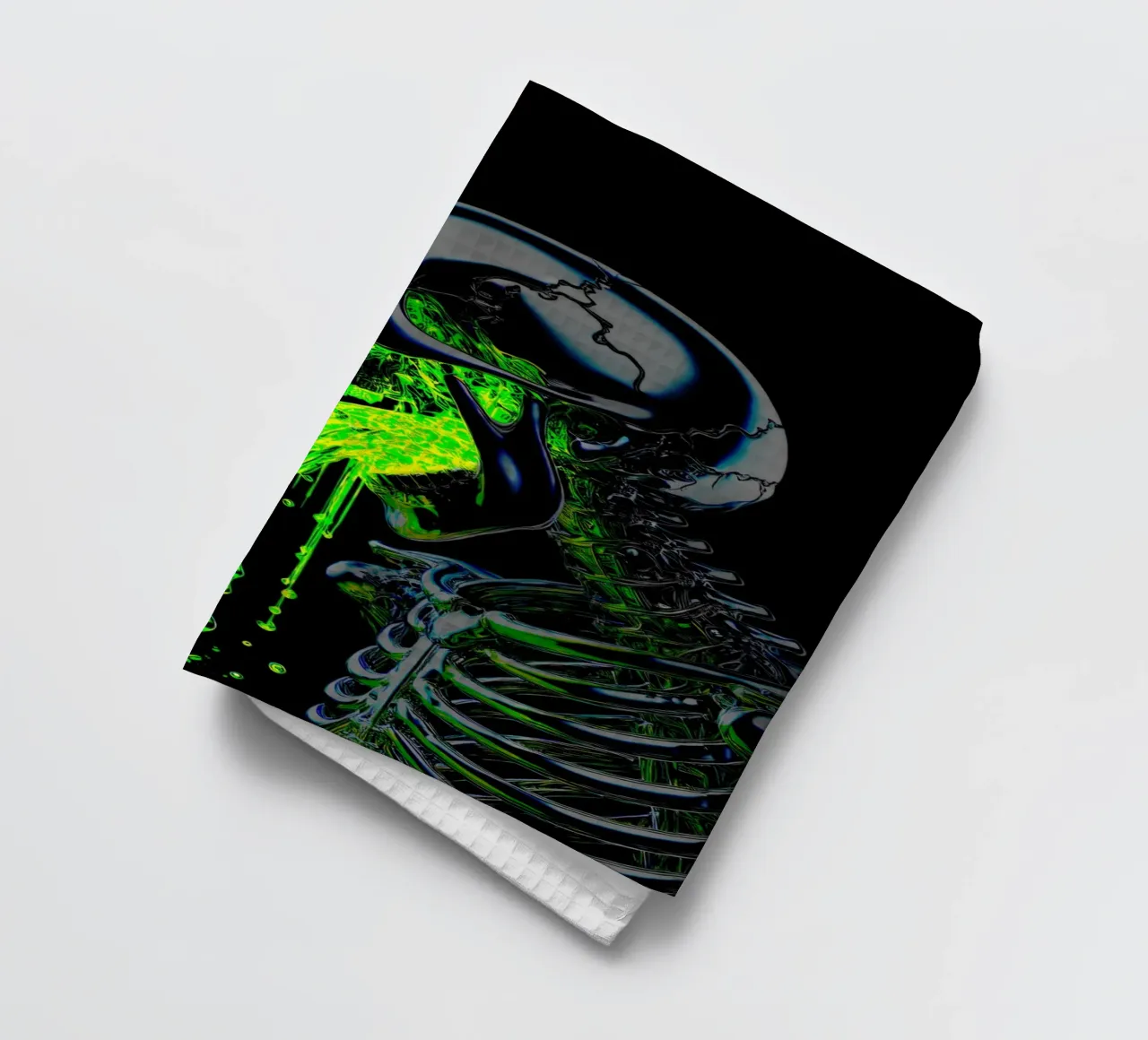 Emerald Poisoning tea towel by Metallic Meltdown