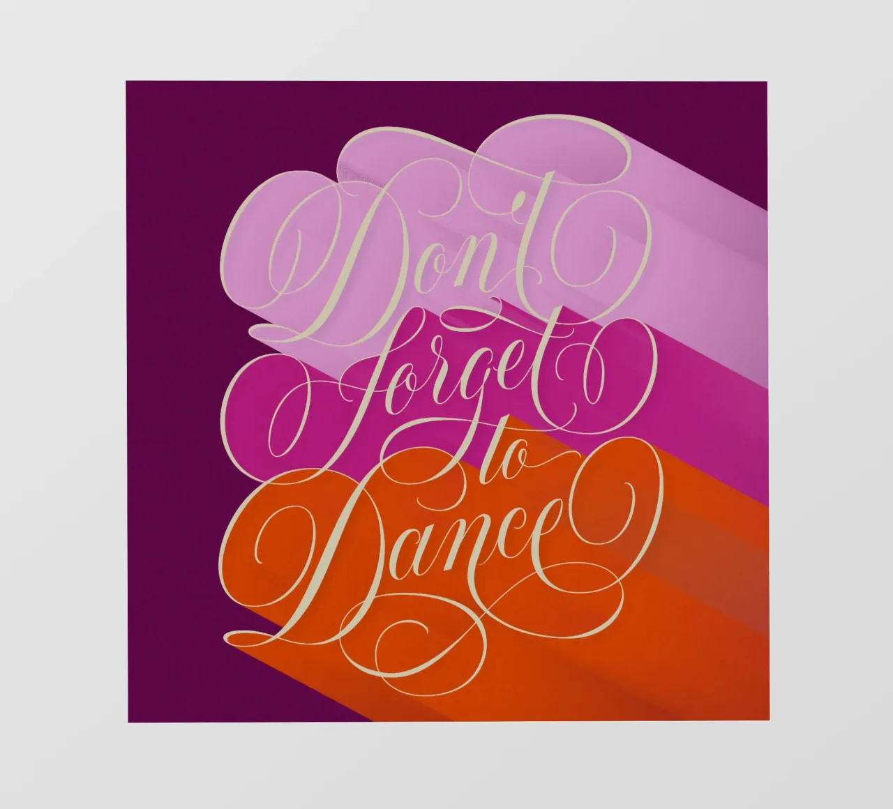 Non dimenticate di ballare. Danzare attraverso la vita. Calligrafia colorata pellicola backlit da CalliLetters