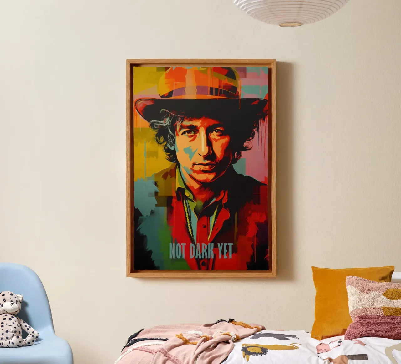 Not Dark Yet | Bob Dylan Portrait Street Art Graffiti Style tela con Cornice a cassetta da Autofocus