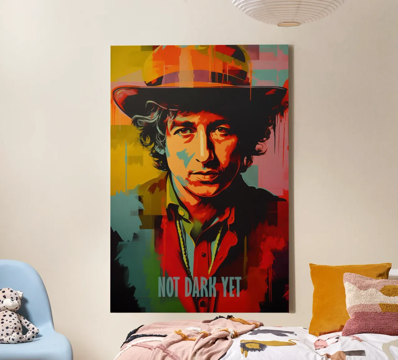 Not Dark Yet | Bob Dylan Portrait Street Art Graffiti Style tela con Cornice a cassetta da Autofocus