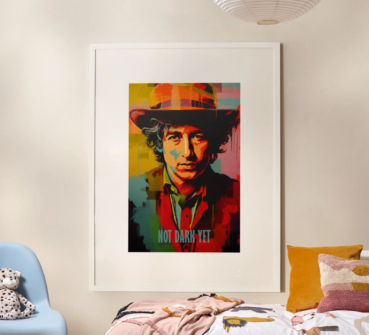 Not Dark Yet | Bob Dylan Portrait Street Art Graffiti Style poster van Autofocus