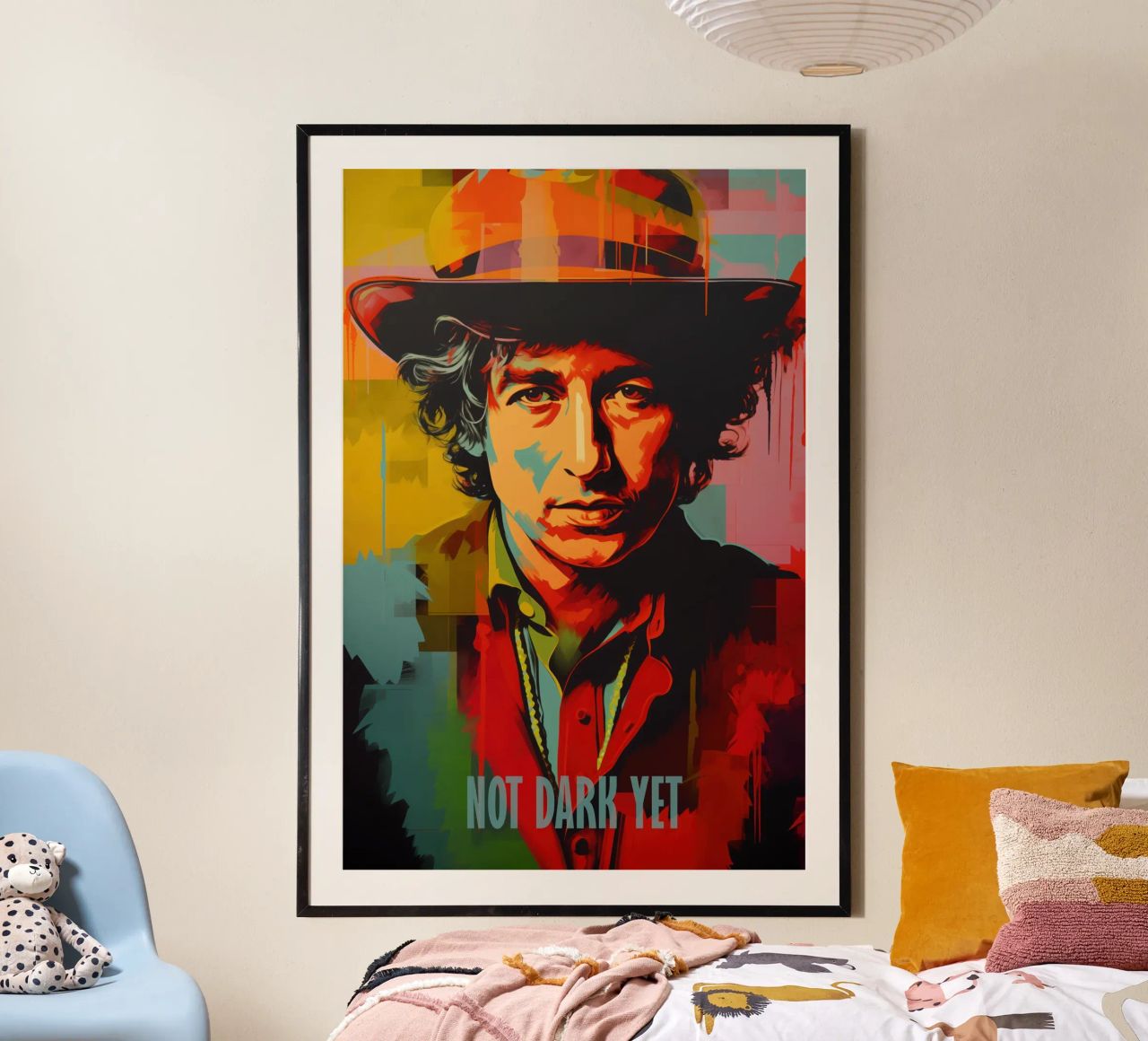 Not Dark Yet | Bob Dylan Portrait Street Art Graffiti Style poster van Autofocus