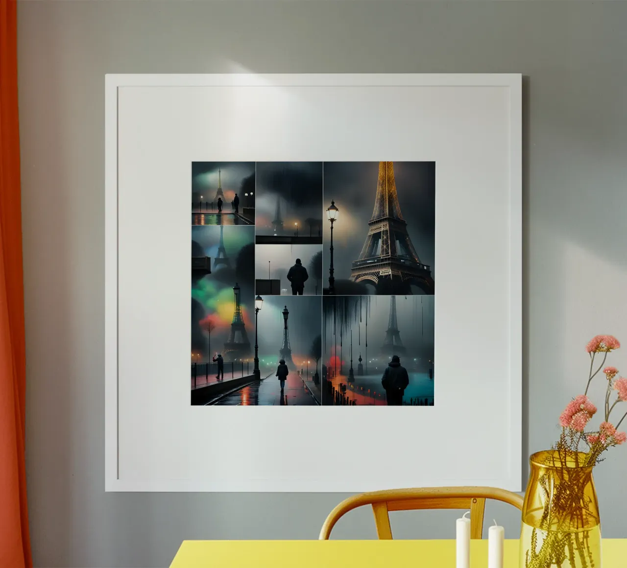 Parigi misteriosa poster con telaio in legno da Art Digital Visuel