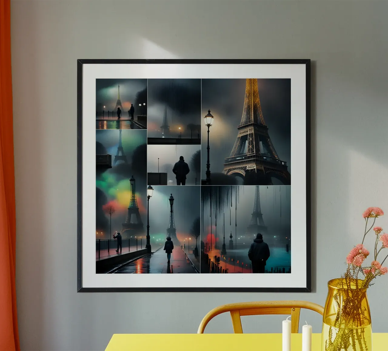 Parigi misteriosa poster con telaio in legno da Art Digital Visuel