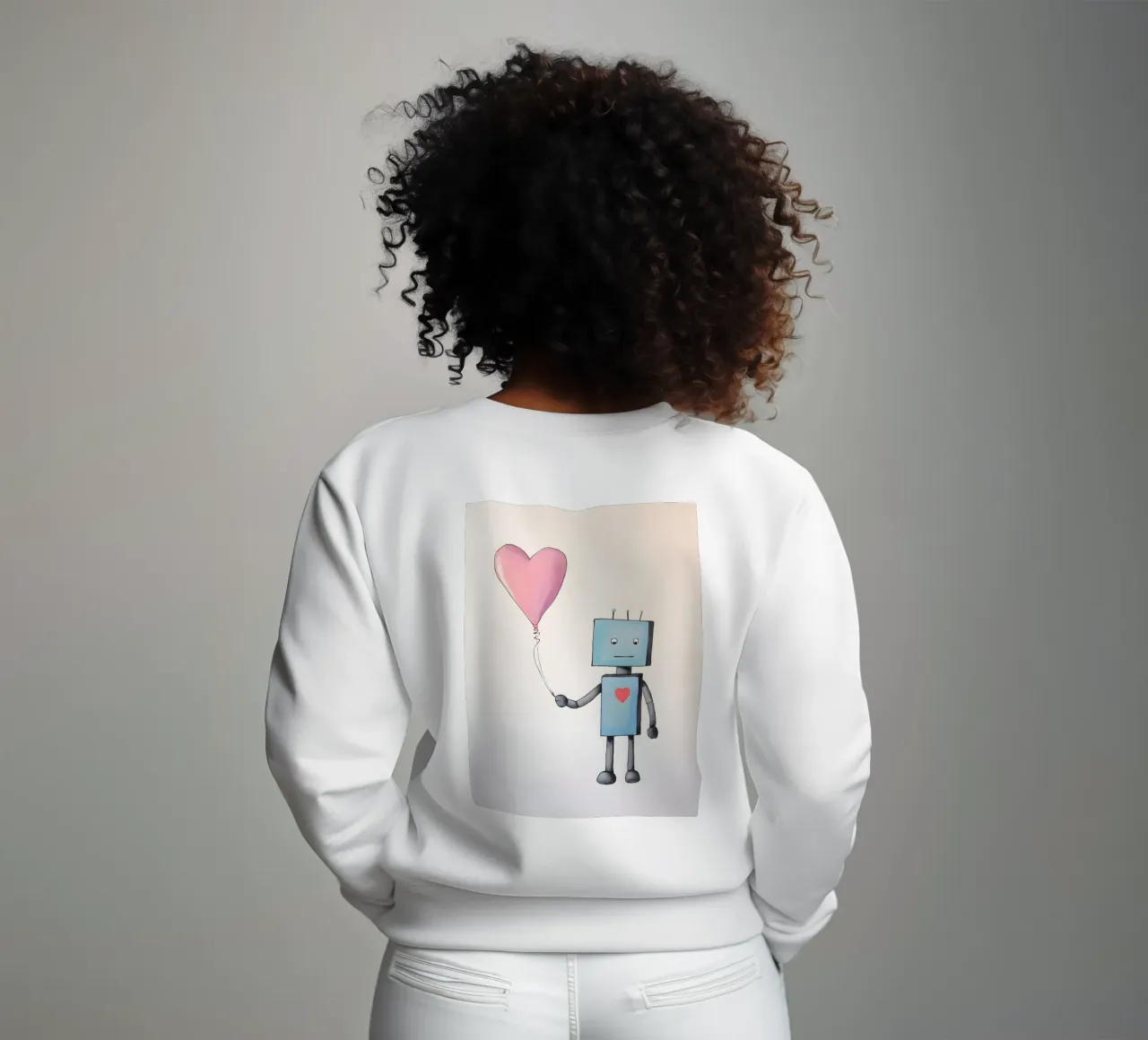 Robot con palloncino a forma di cuore felpa da KidzStudio