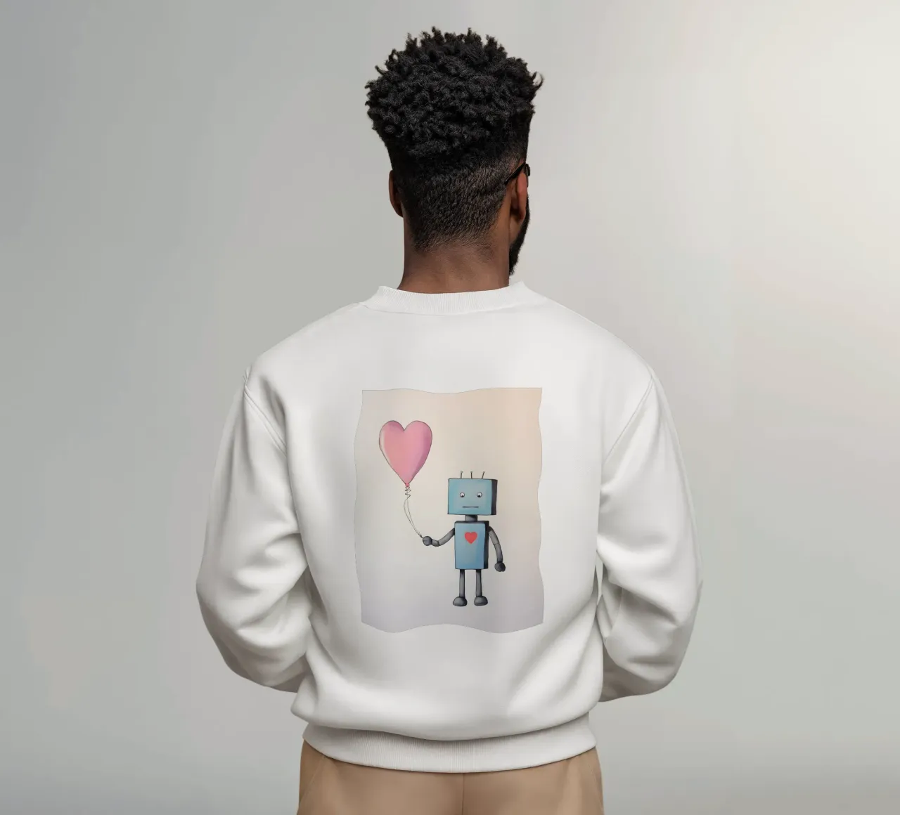 Robot con palloncino a forma di cuore felpa da KidzStudio