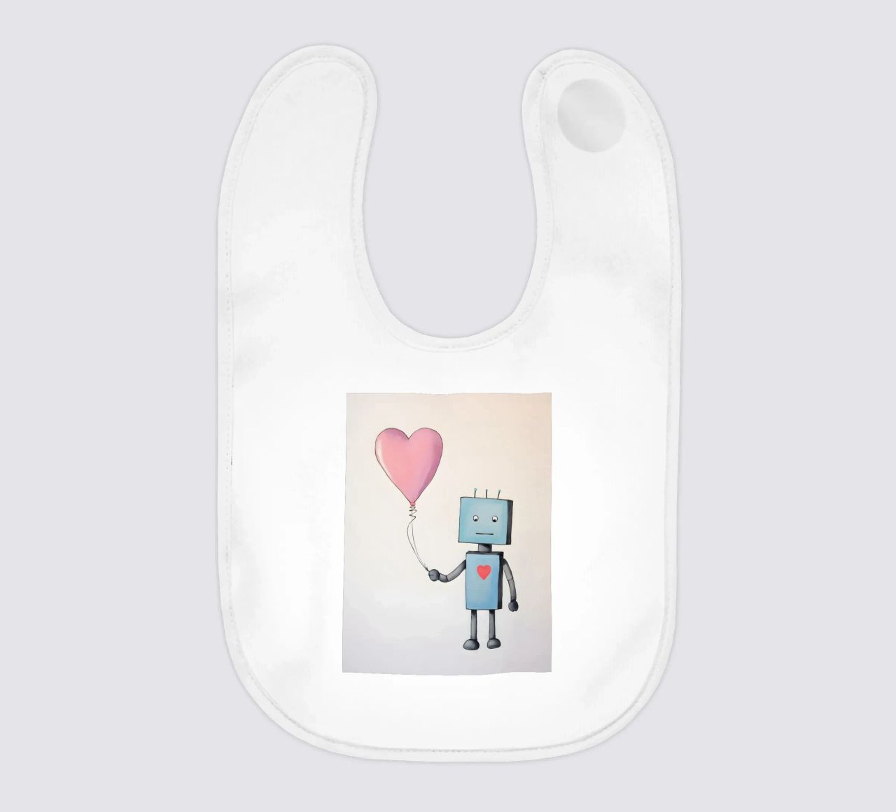 Robot con palloncino a forma di cuore bavaglino da KidzStudio