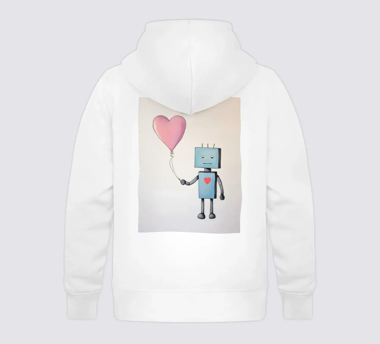Robot con palloncino a forma di cuore felpa bambino con cappuccio da KidzStudio