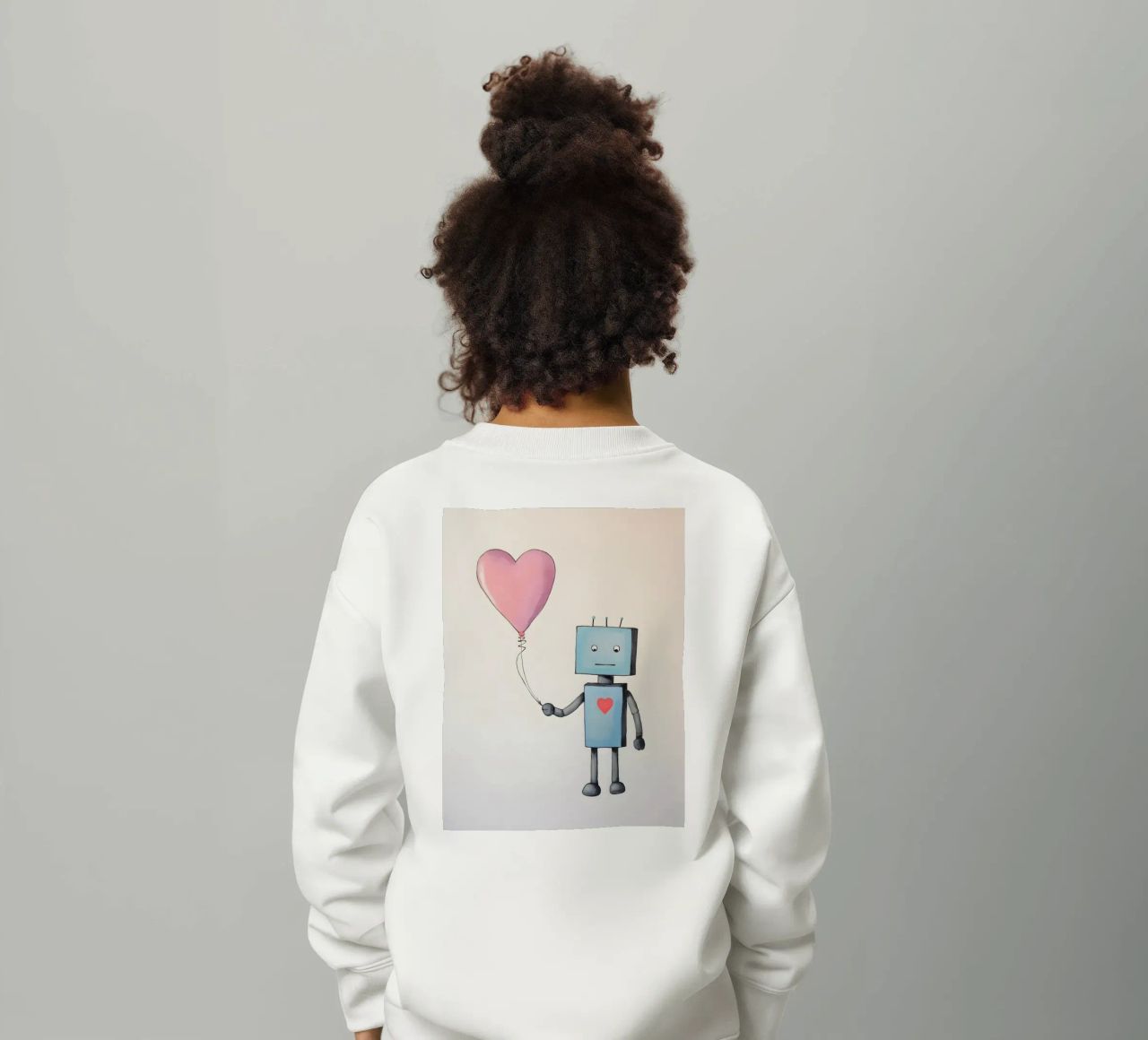 Robot con palloncino a forma di cuore felpa bambino da KidzStudio