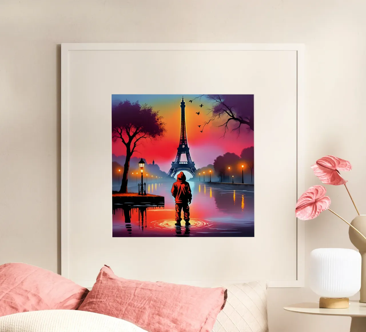 Parigi misteriosa poster con telaio in legno da Art Digital Visuel