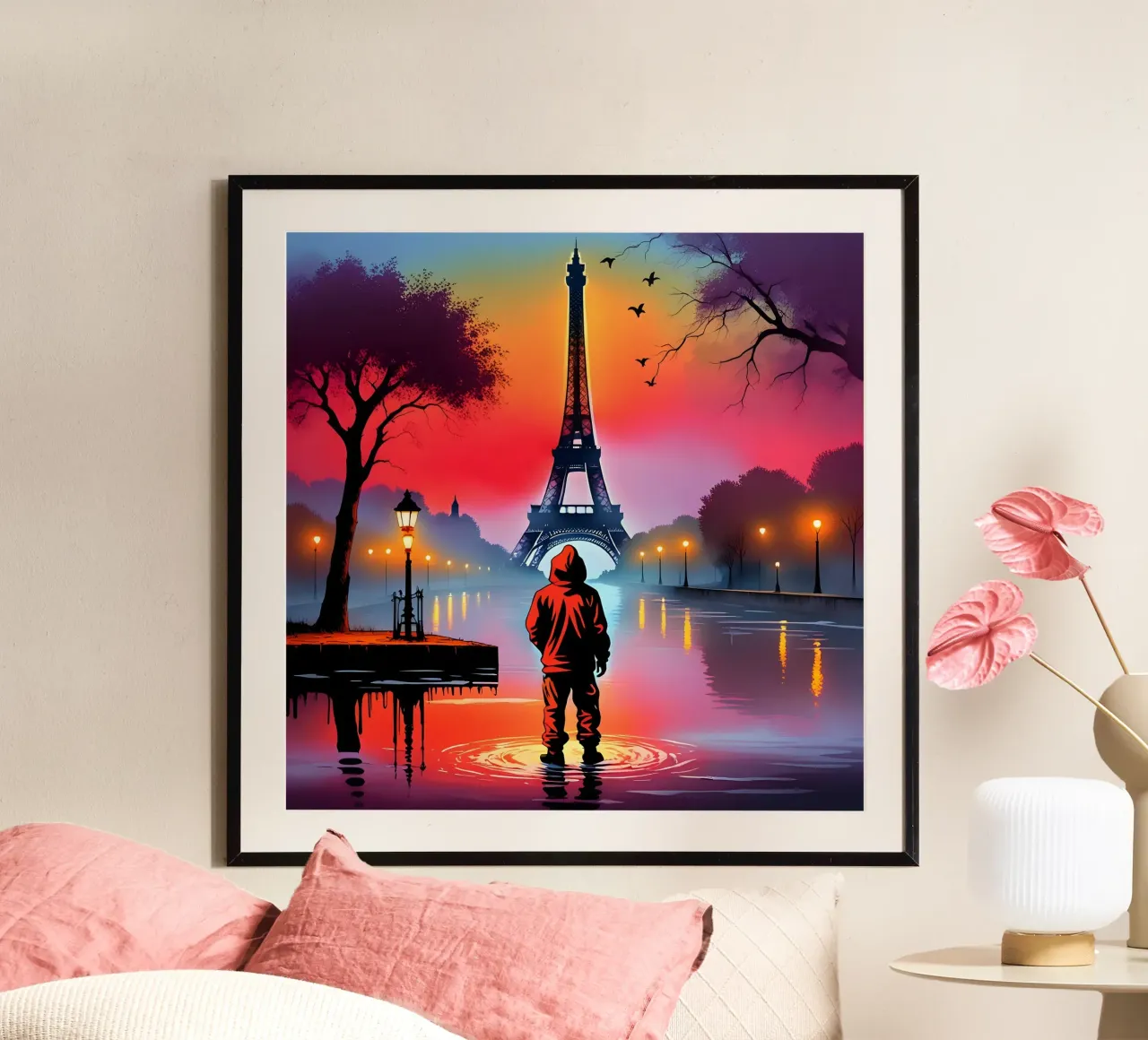 Parigi misteriosa poster con telaio in legno da Art Digital Visuel