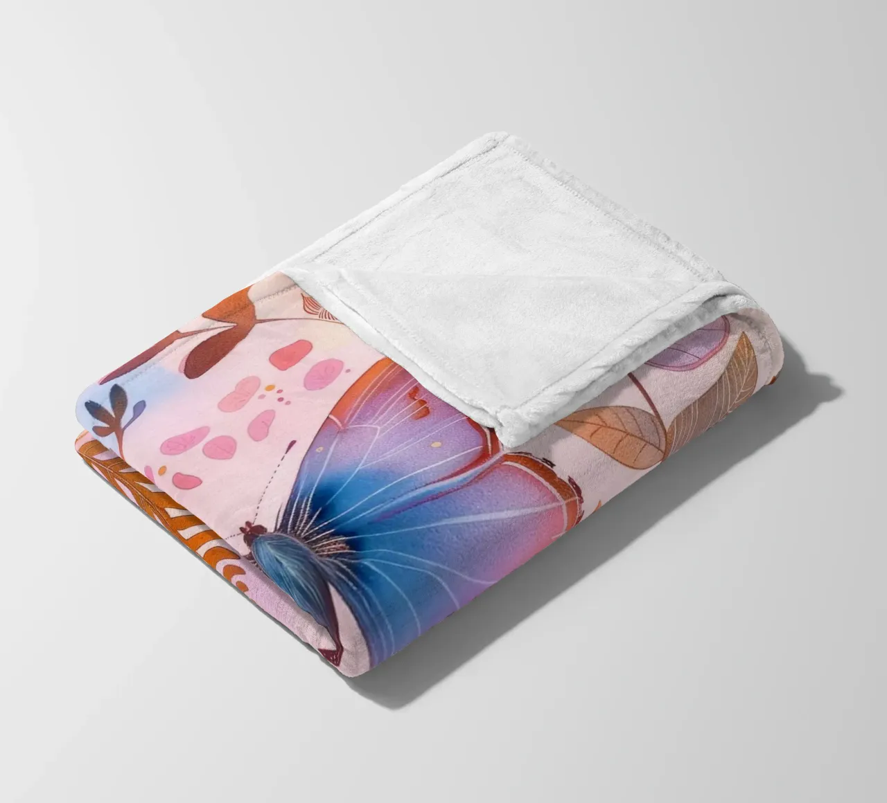 Boho Bohemian Vintage Botanico Farfalla Fungo in Natura coperta in pile da Gentle Echoes Art