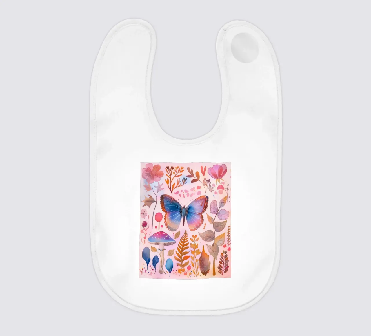 Boho Bohemian Vintage Botanico Farfalla Fungo in Natura bavaglino da Gentle Echoes Art