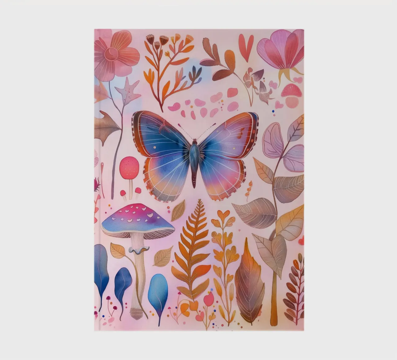 Boho Bohemian Vintage Botanico Farfalla Fungo in Natura diario da Gentle Echoes Art
