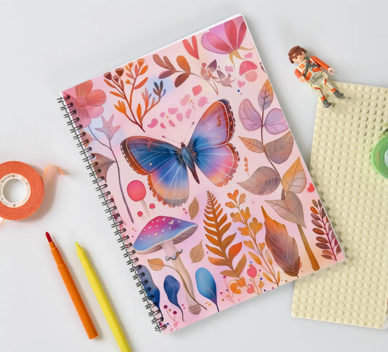 Boho Bohemian Vintage Botanico Farfalla Fungo in Natura diario ad anelli da Gentle Echoes Art