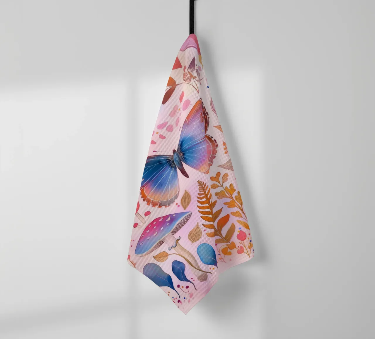 Boho Bohemian Vintage Botanico Farfalla Fungo in Natura canovaccio da cucina da Gentle Echoes Art