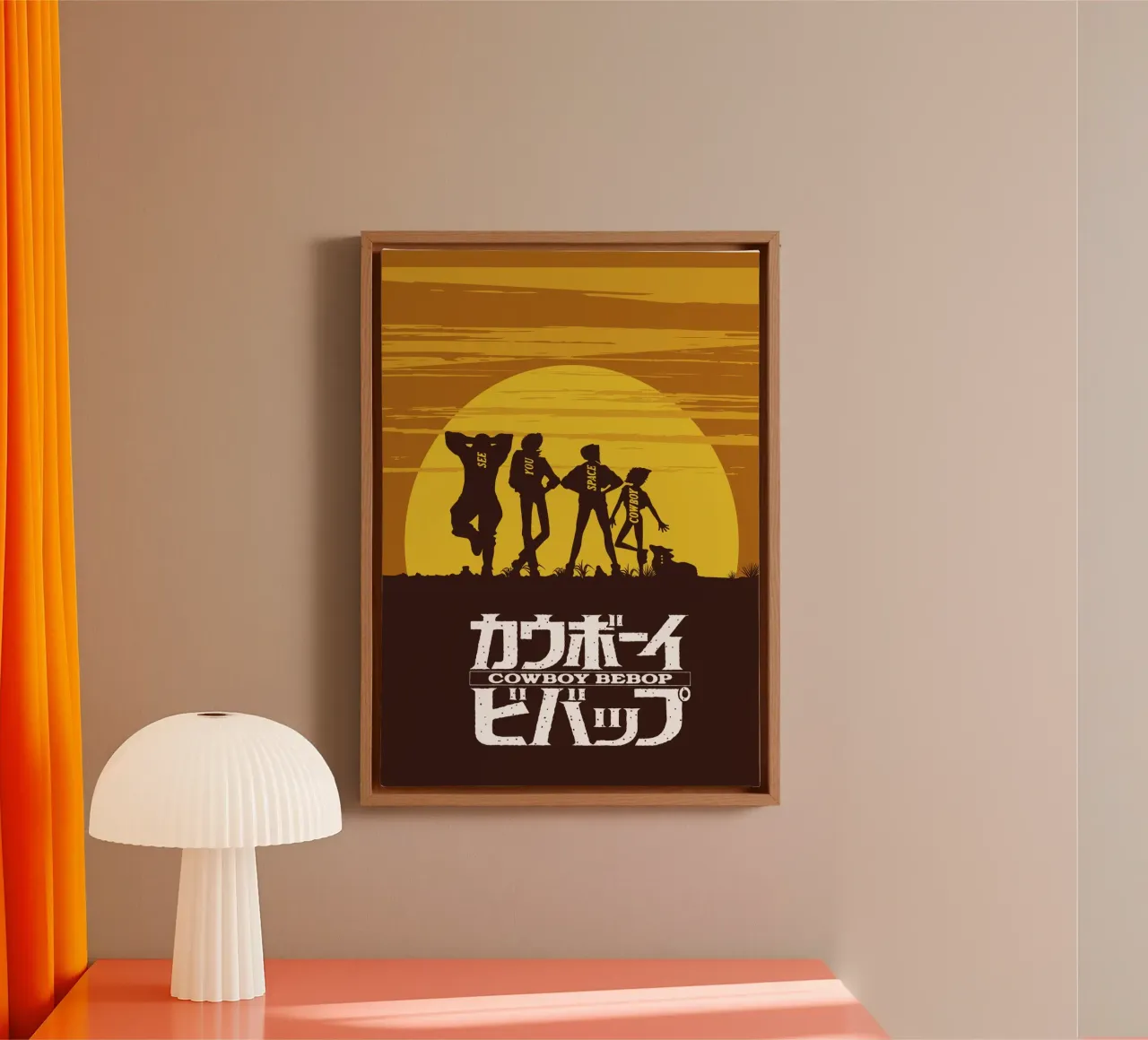 Spike Spiegel 6 canvas met Baklijst van Neonartstudio