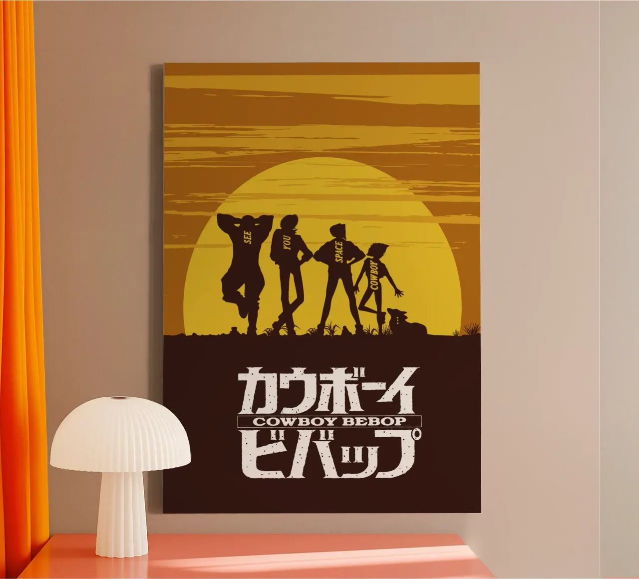 Spike Spiegel 6 canvas met Baklijst van Neonartstudio
