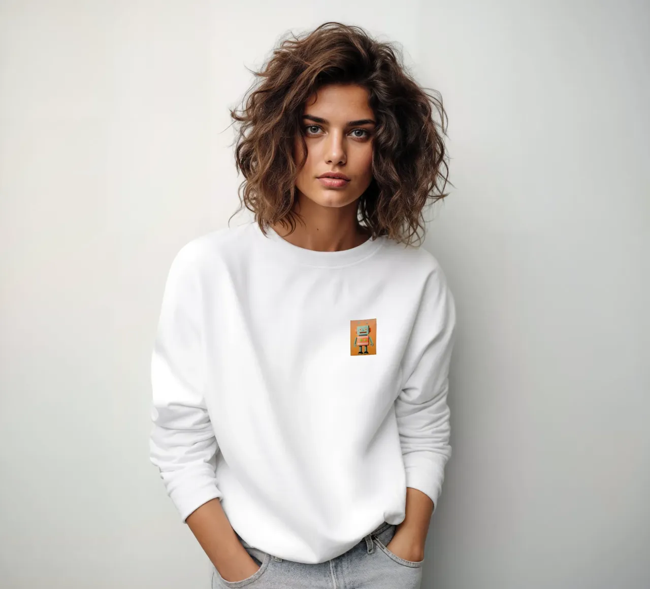 Retro robot sweatshirt van KidzStudio