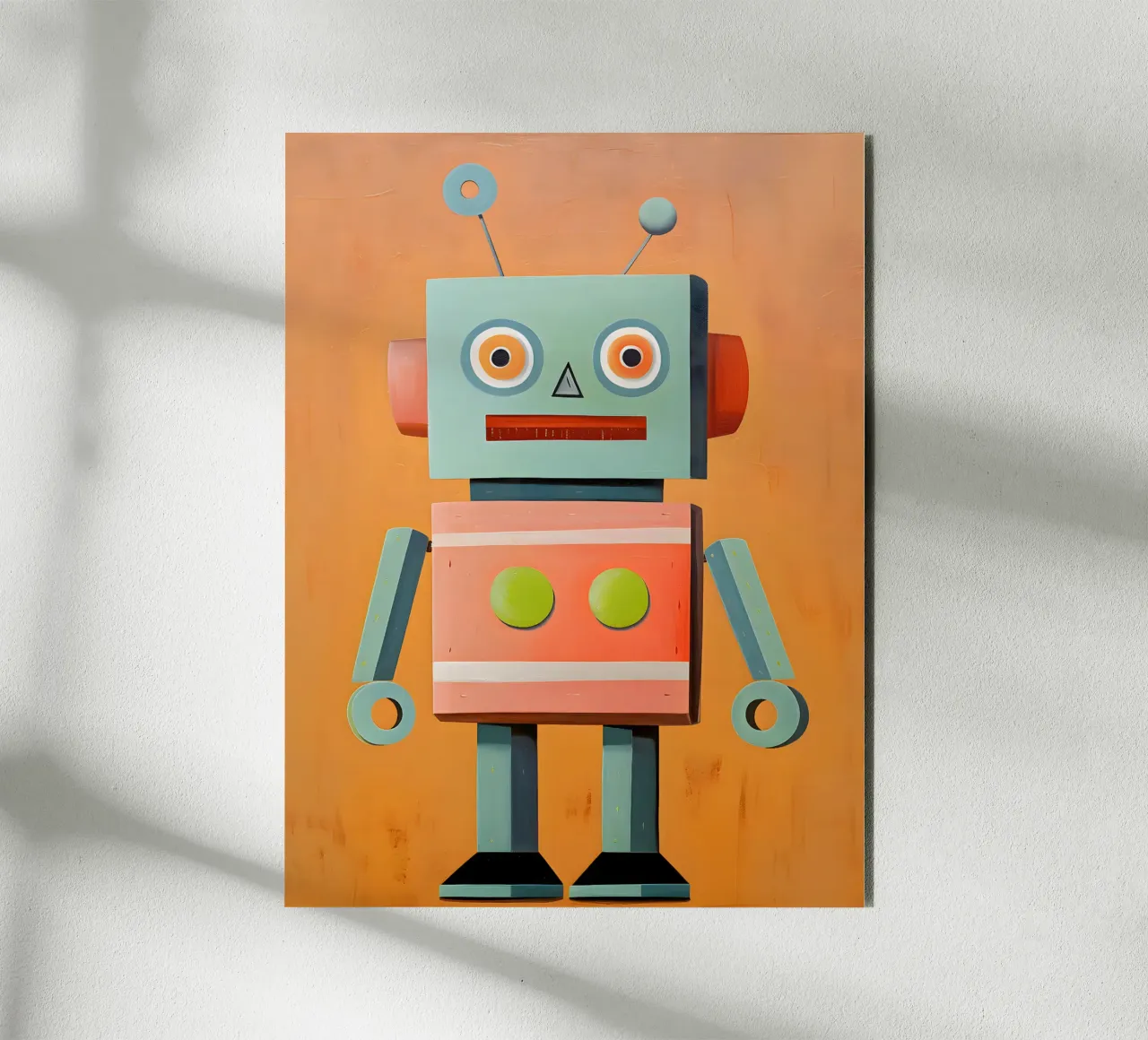 Robot retrò alluminio dibond da KidzStudio