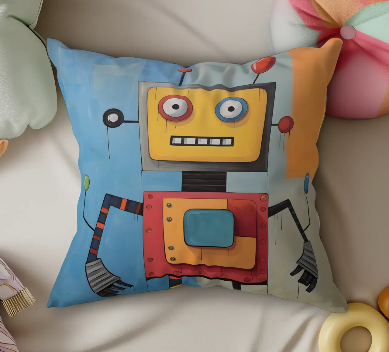 Robot colorato 3 cuscino da KidzStudio